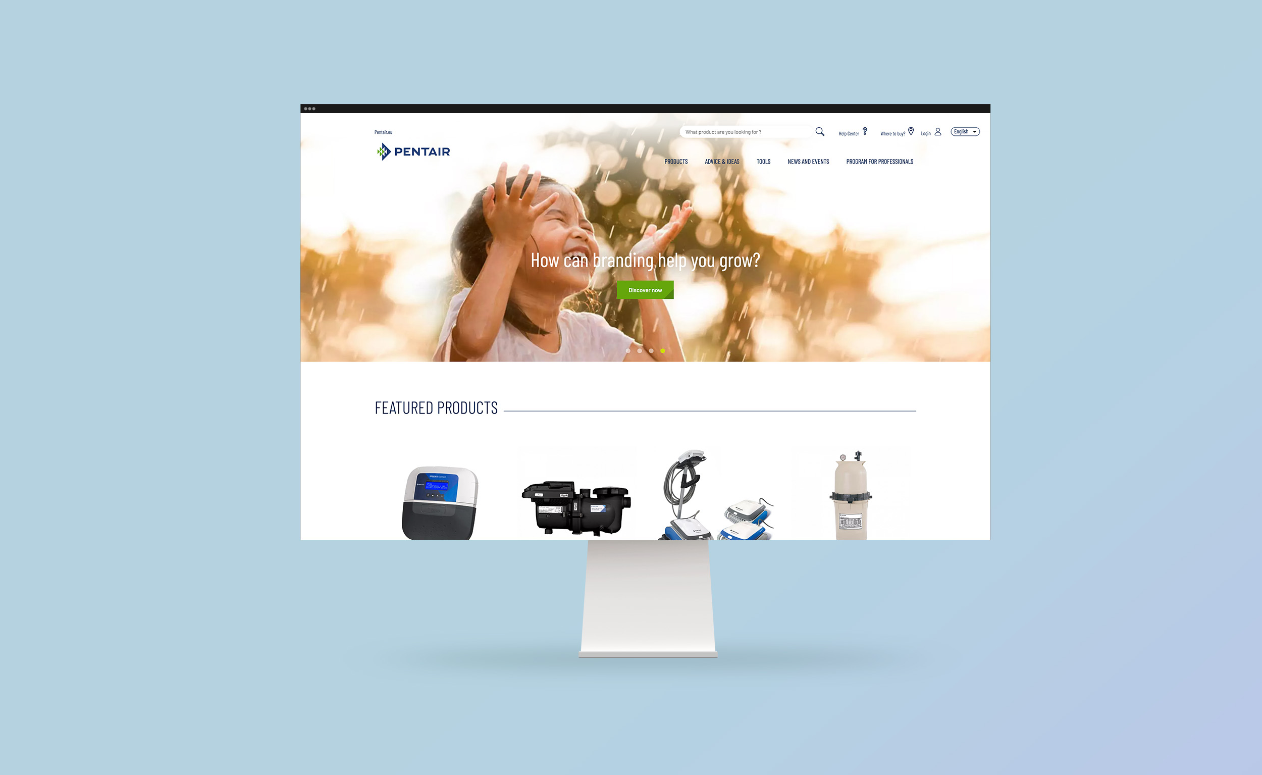 Pentair web design mockup site Pentair Pool