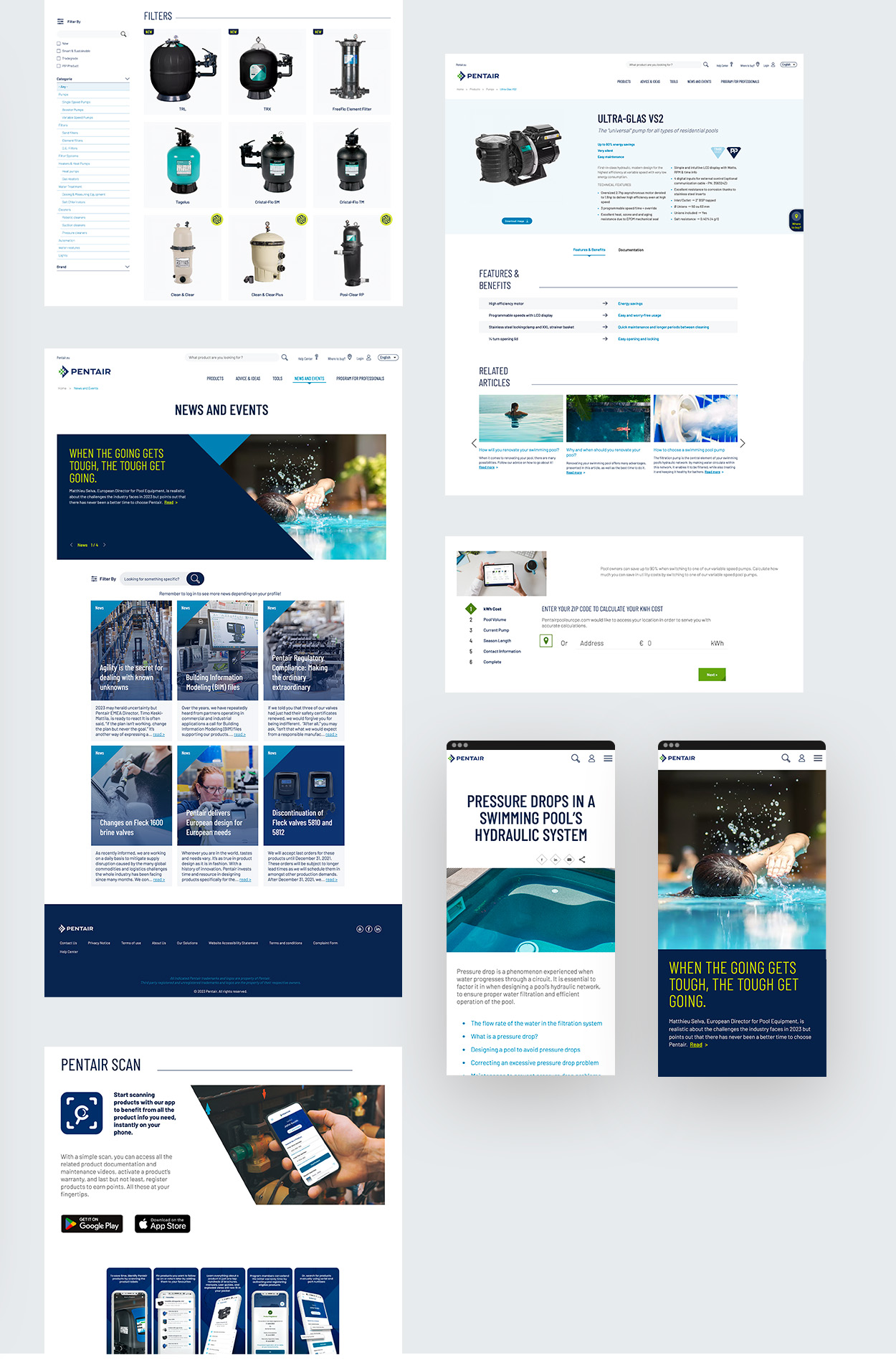 Pentair web design mockup site Pentair Pool 3
