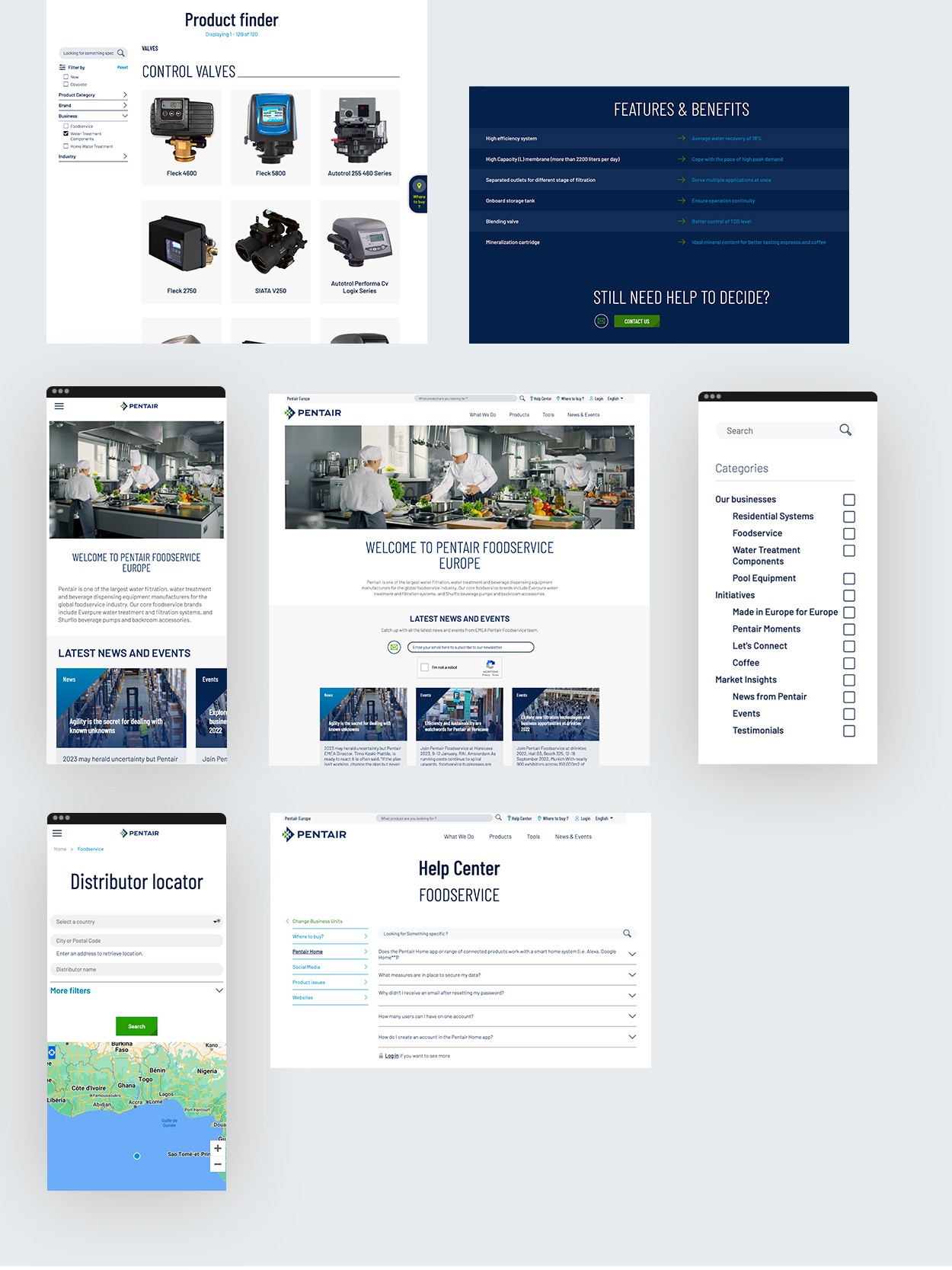 Pentair web design mockup site Pentair Components 3