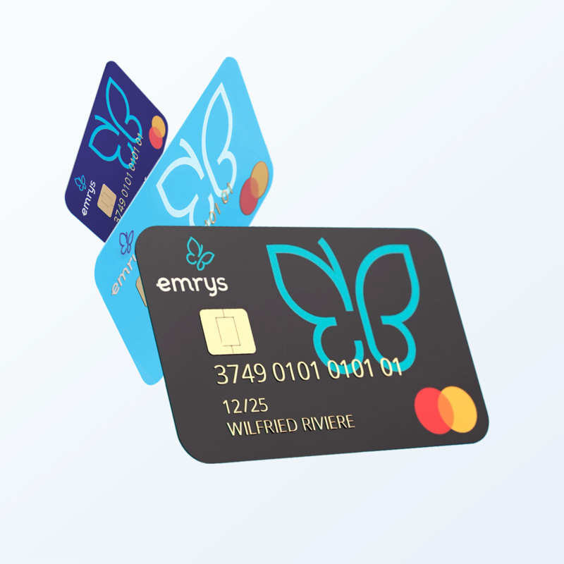 Emrys nouveau branding carte de crédit en 3d