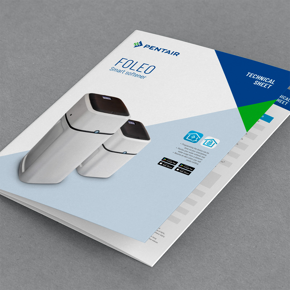 Pentair graphisme dépliant produit Foleo