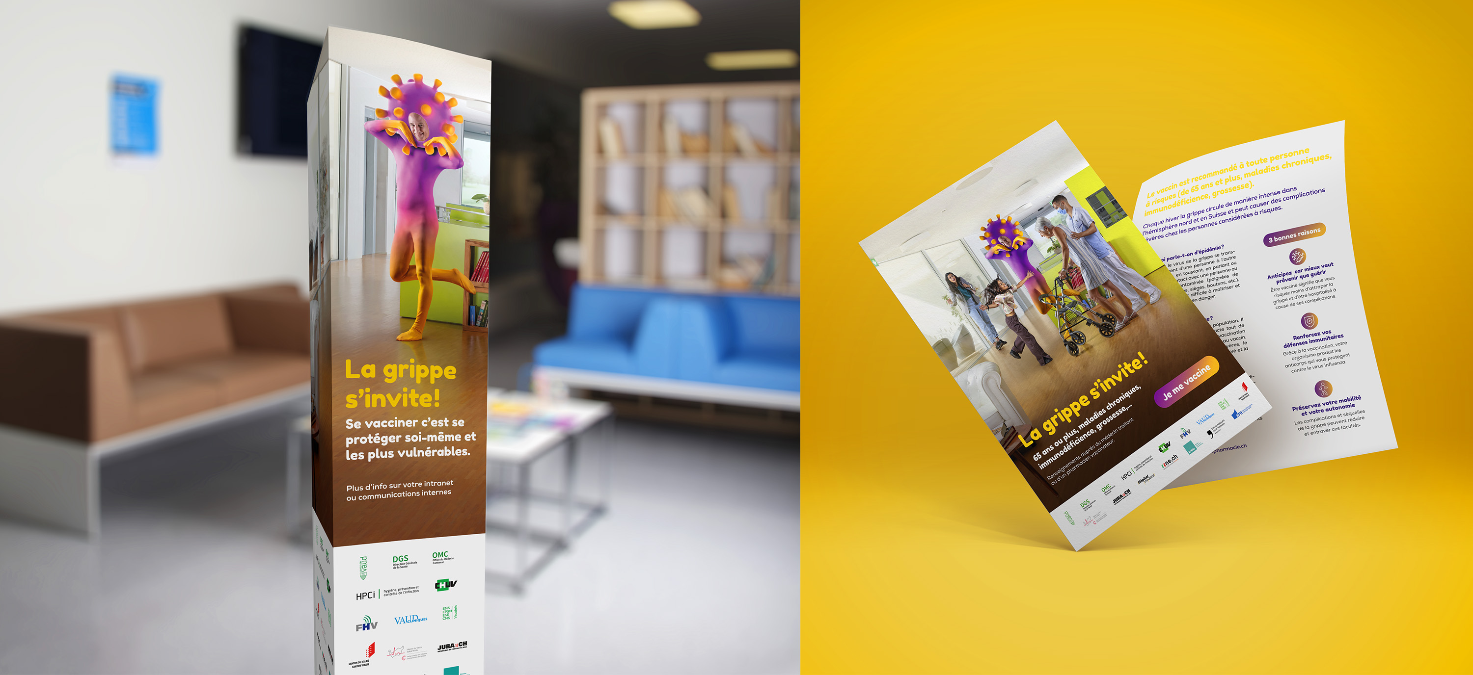 Campagne grippe chuv 2022 totem et affichette