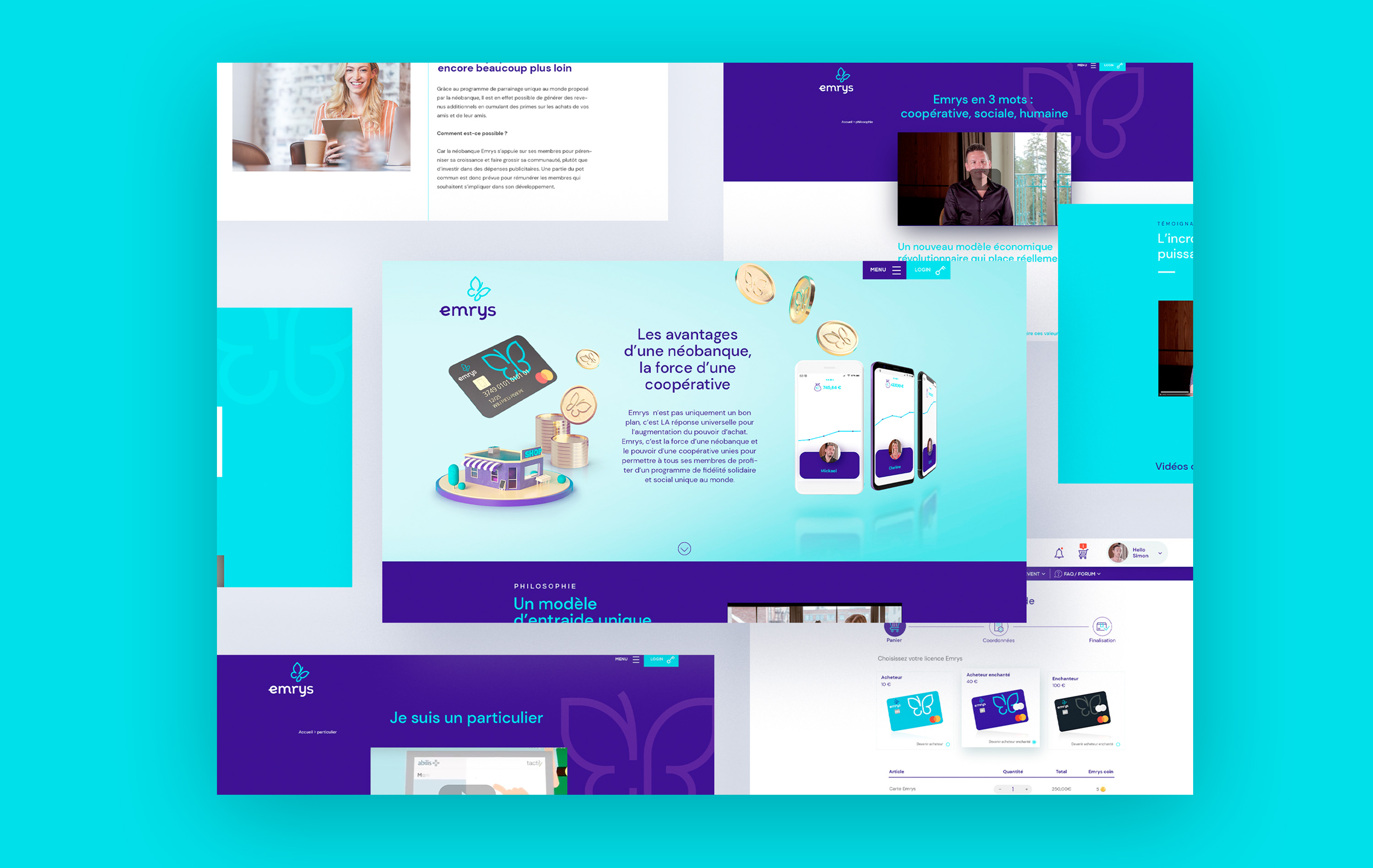 Emrys nouveau branding site web back office
