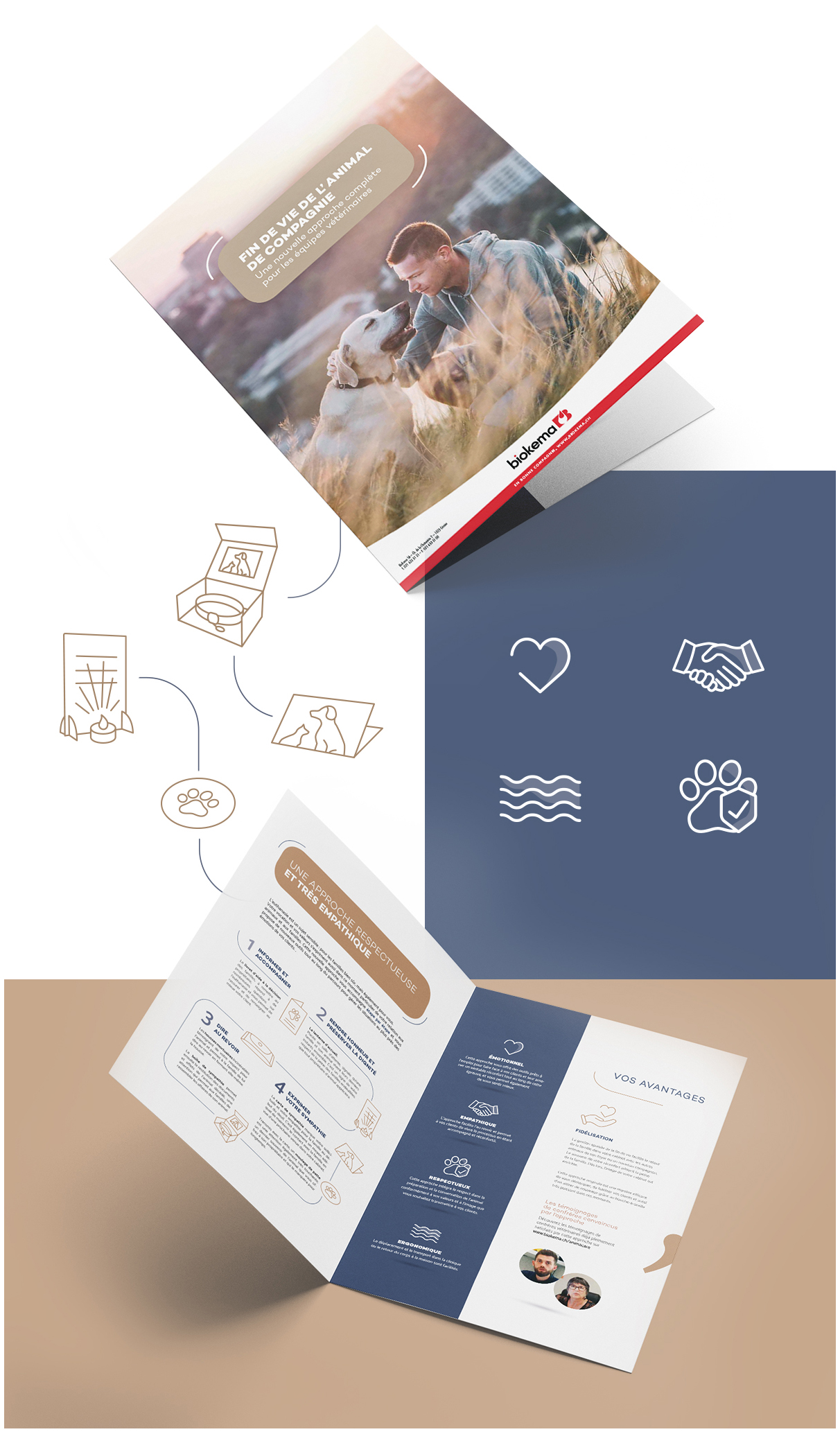 Biokema fin de vie de l'animal de compagnie illustration de la brochure