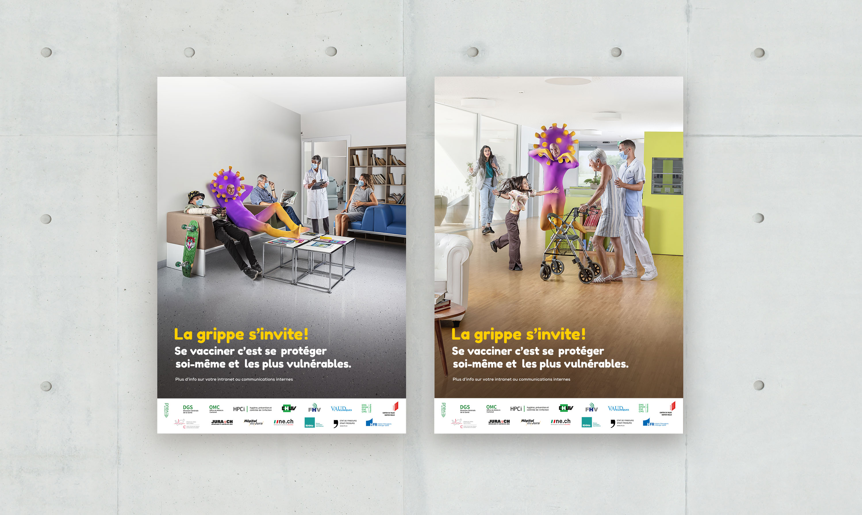 CHUV campagne grippe 2022 affiches 2 3