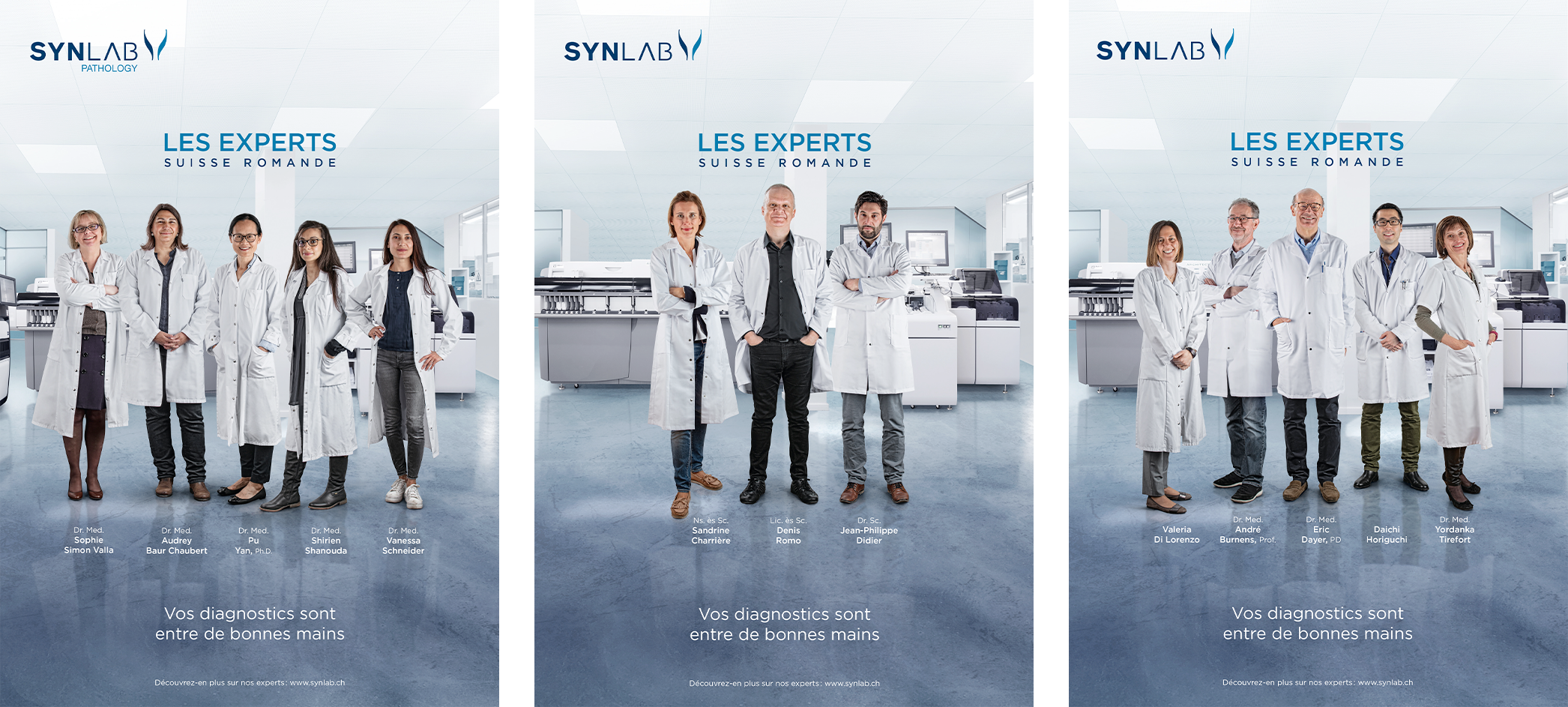 Synlab campagne de communication affiches variantes