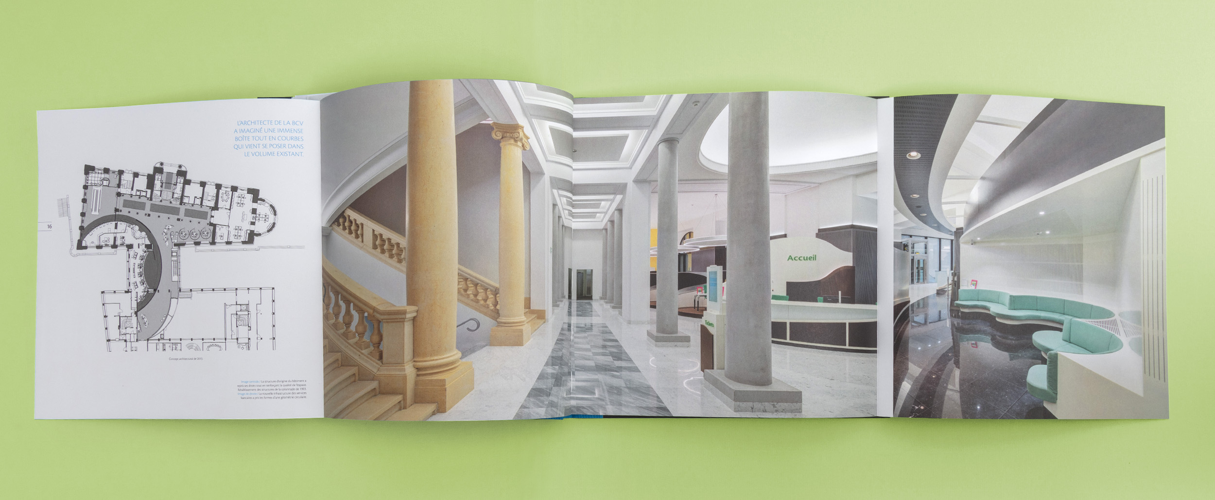 BCV graphisme livre architecture lausannoise pages dépliantes