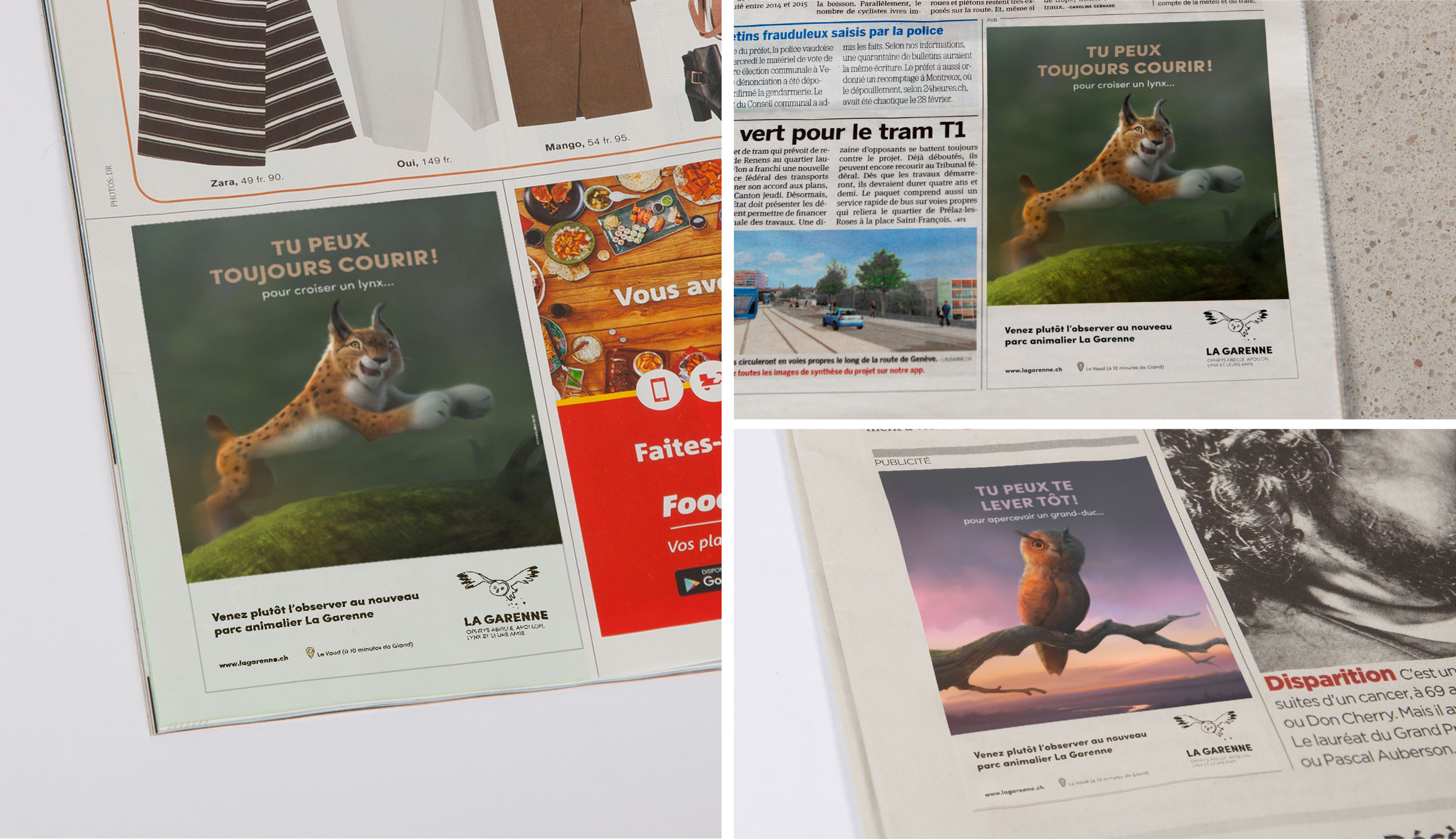 Zoo la Garenne campagne de communication annonce journal print