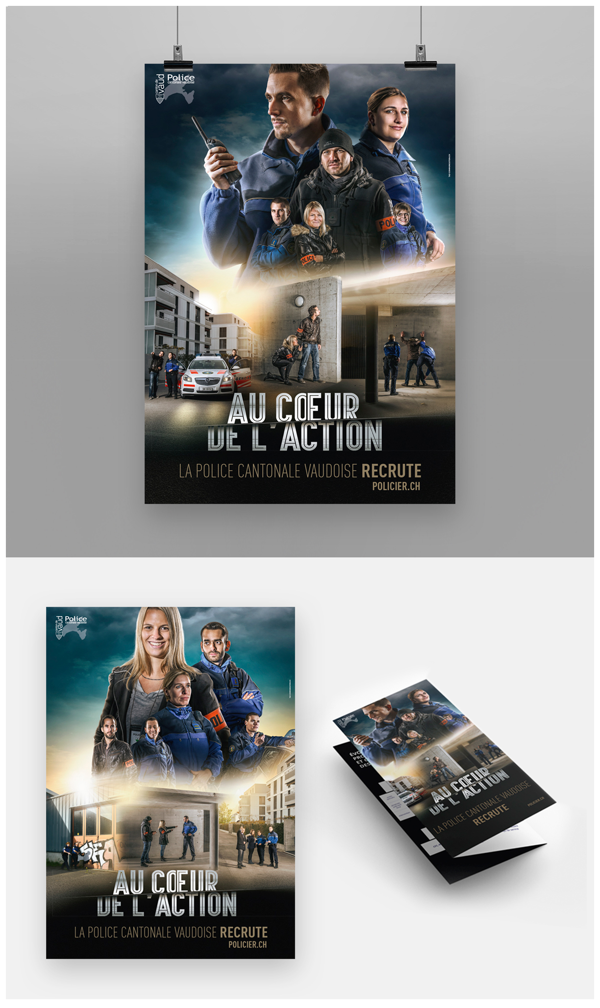 police cantonale vaudoise campagne de recrutement visuels