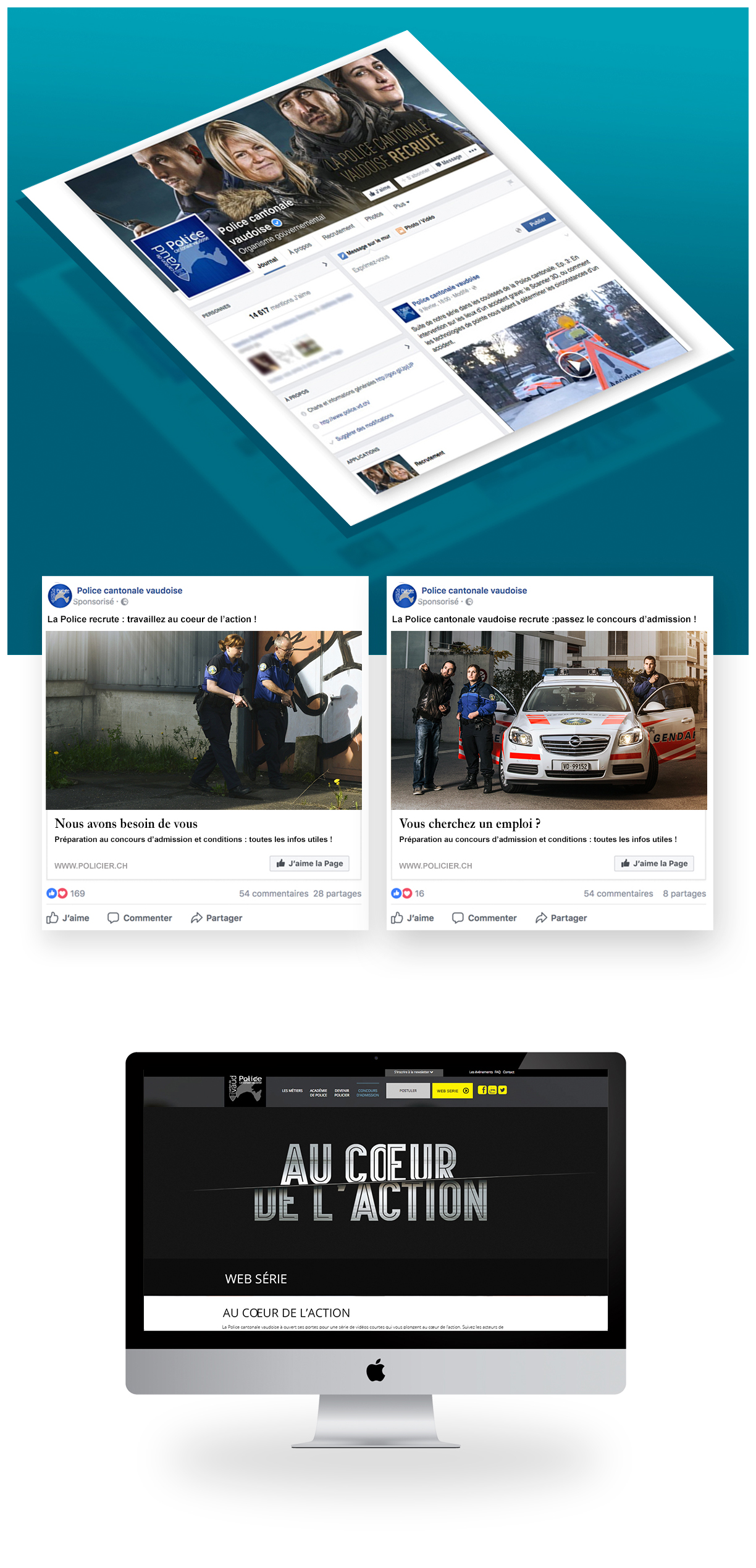 police cantonale vaudoise campagne de recrutement digital marketing