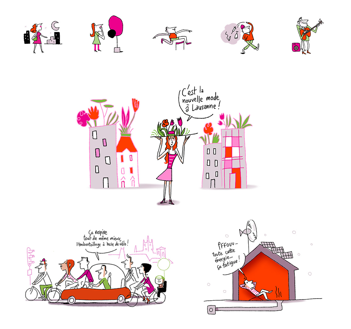 Verts lausannois campagne illustrations