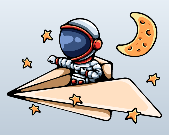 astronaute avion en papier