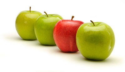 pommes vertes et rouge