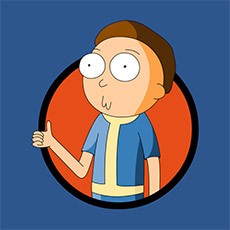 Morty avec un pouce levé