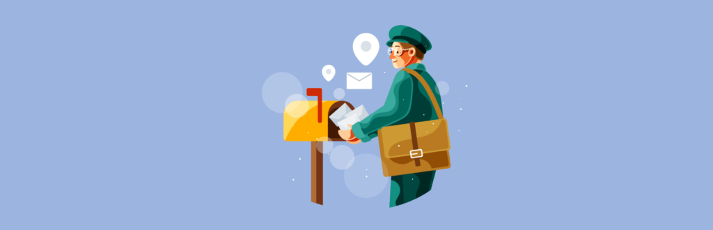 Postier poste un flyer dans boite aux lettres