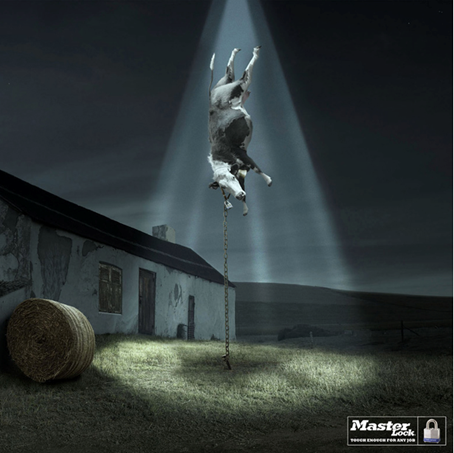 publicité humour noir masterlock