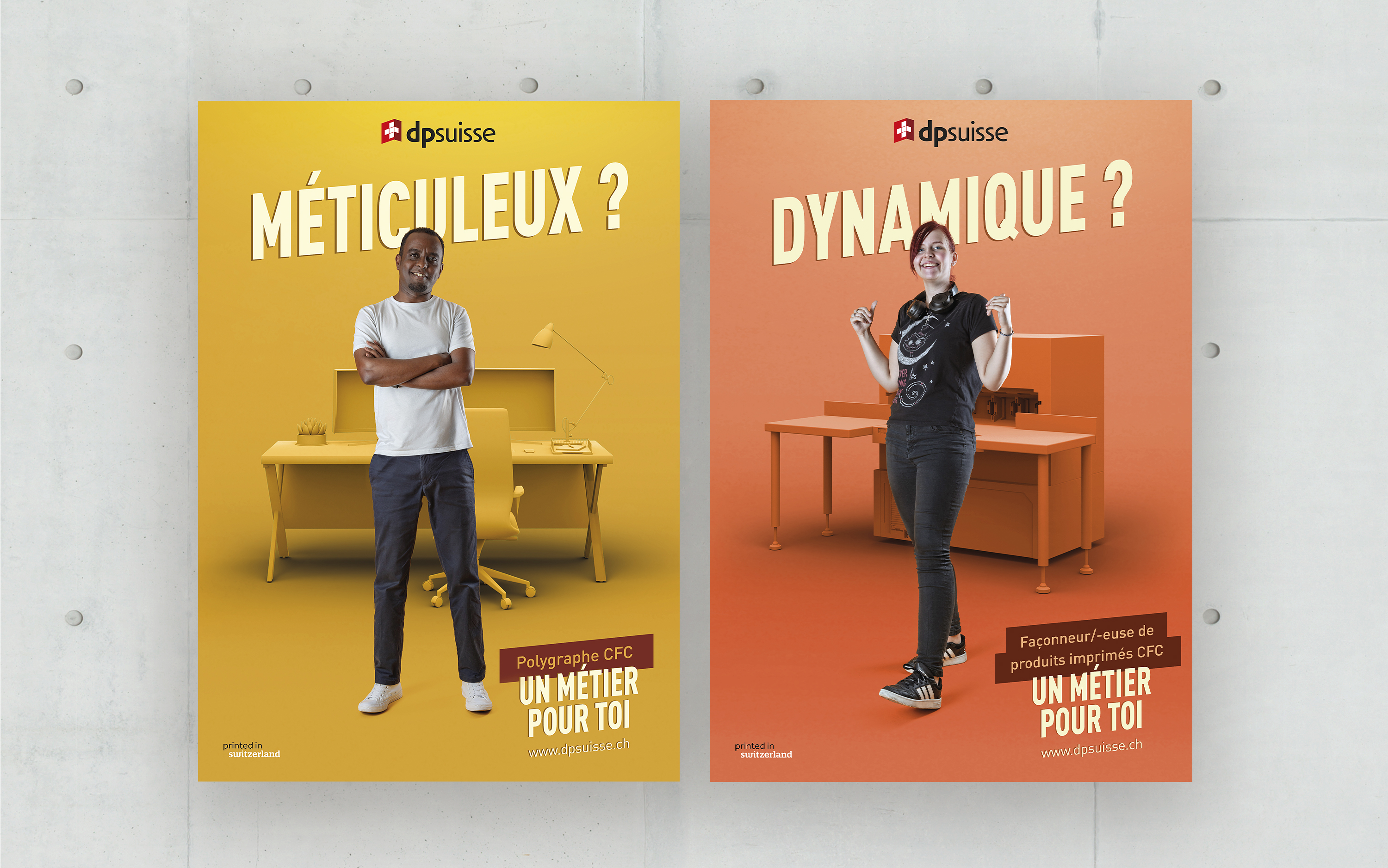 dpsuisse affiches campagne de communication polygraphe et façonneur