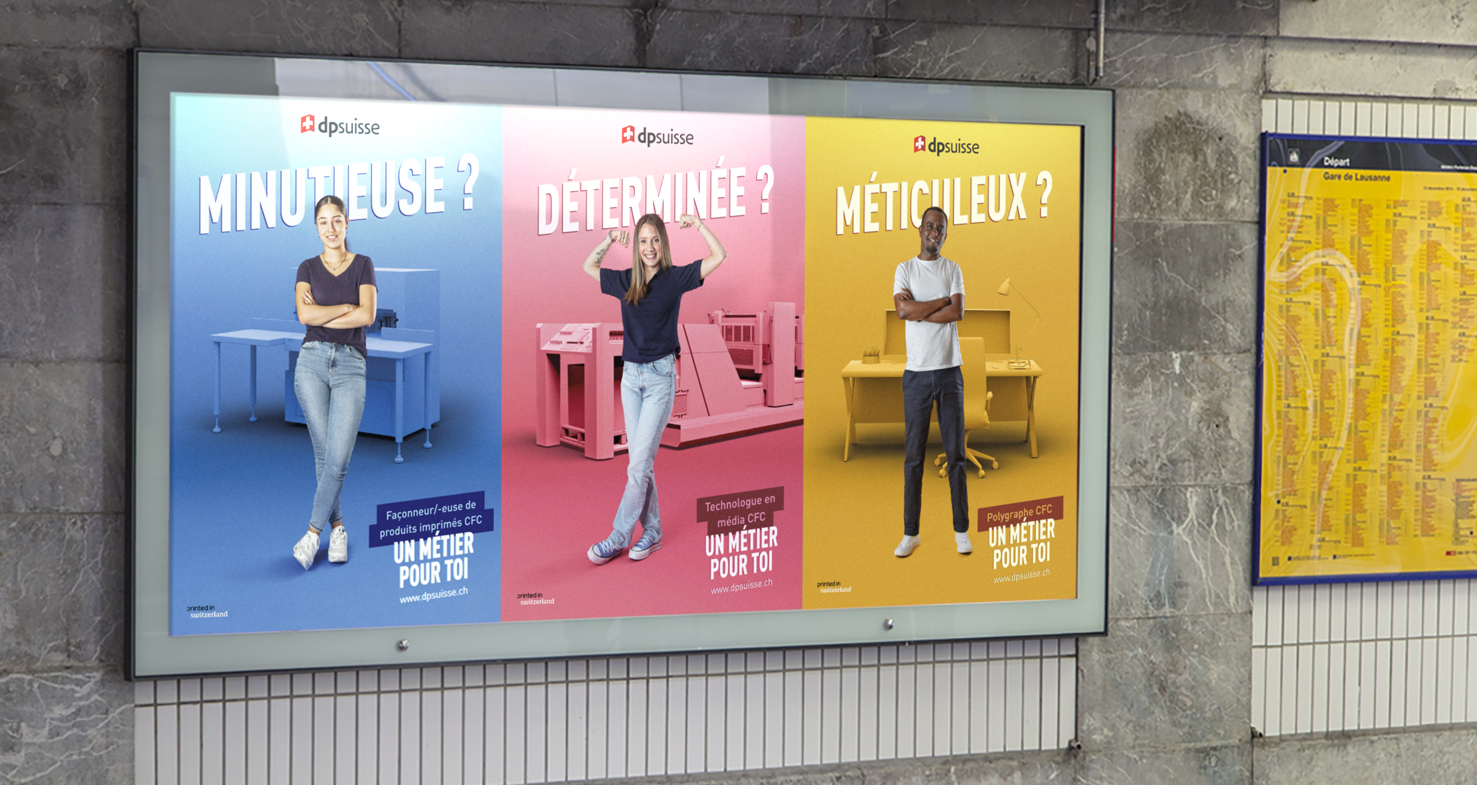 dpsuisse affiches campagne de communication en gare cff