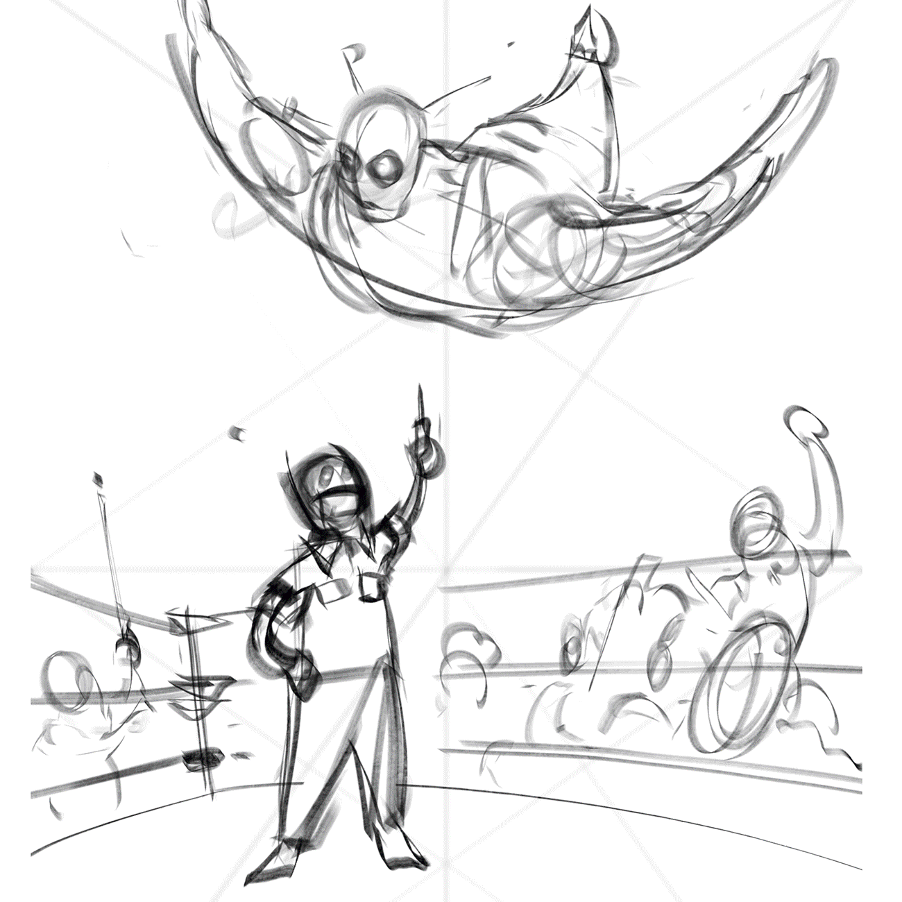 Campagne CHUV Grippe 2023 comparaison croquis au crayon avec illustration finale