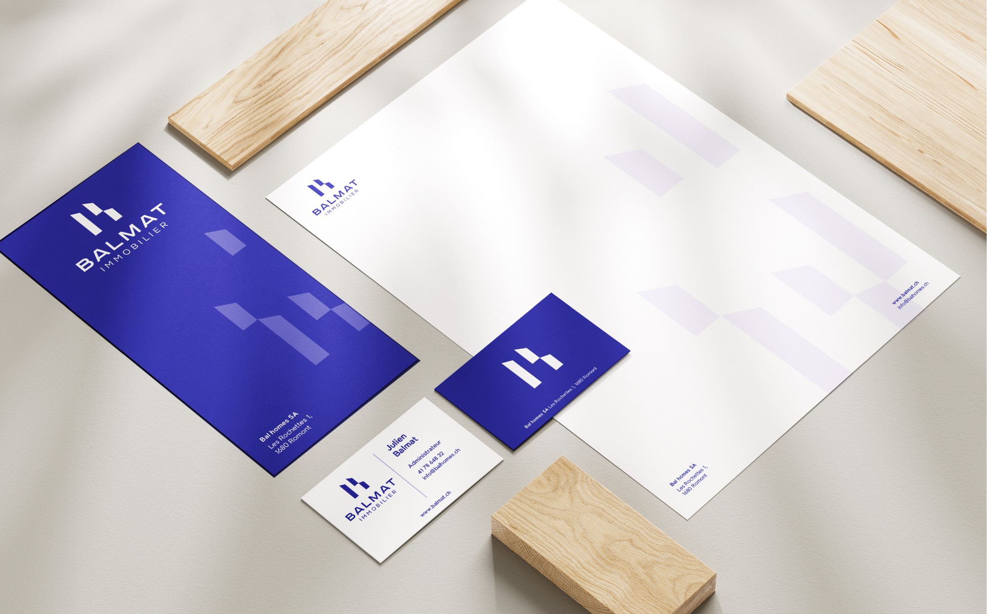 Papéterie branding Balmat Immobilier